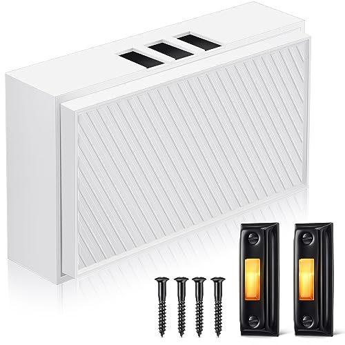 Saillong Wired Door Bell Chime Kit with 16V 10VA Two Note Lighted Metal Doorbell Buttons and Doorbell Chime Cover for Home Wall Inside, Compatible with Most Brand Doorbells, Black (Checked)