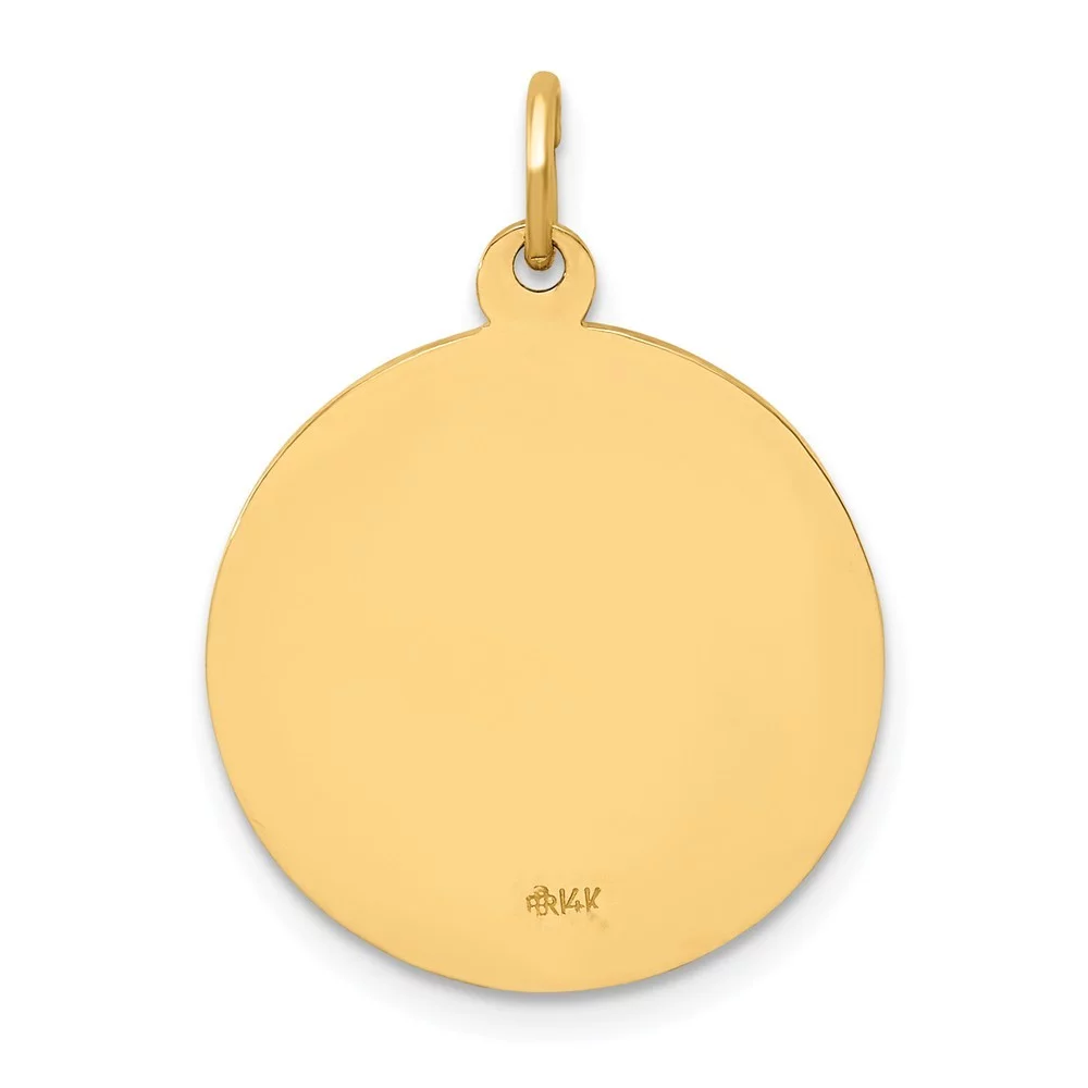 14k Engravable Gold Solid Polished Satin Small Round St. Jude Thaddeus Medal Pendant Necklace Measures 25x18mm Wide Jewe