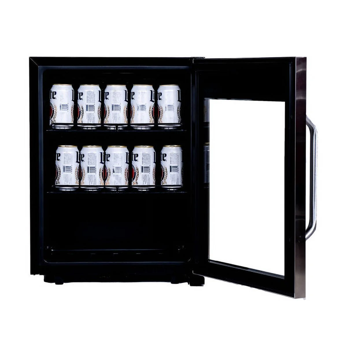 Magic Chef 2.1 Cu Ft Commercial Merchandiser - Black and Stainless 18.9 w x 25.2 h x 16.9 d