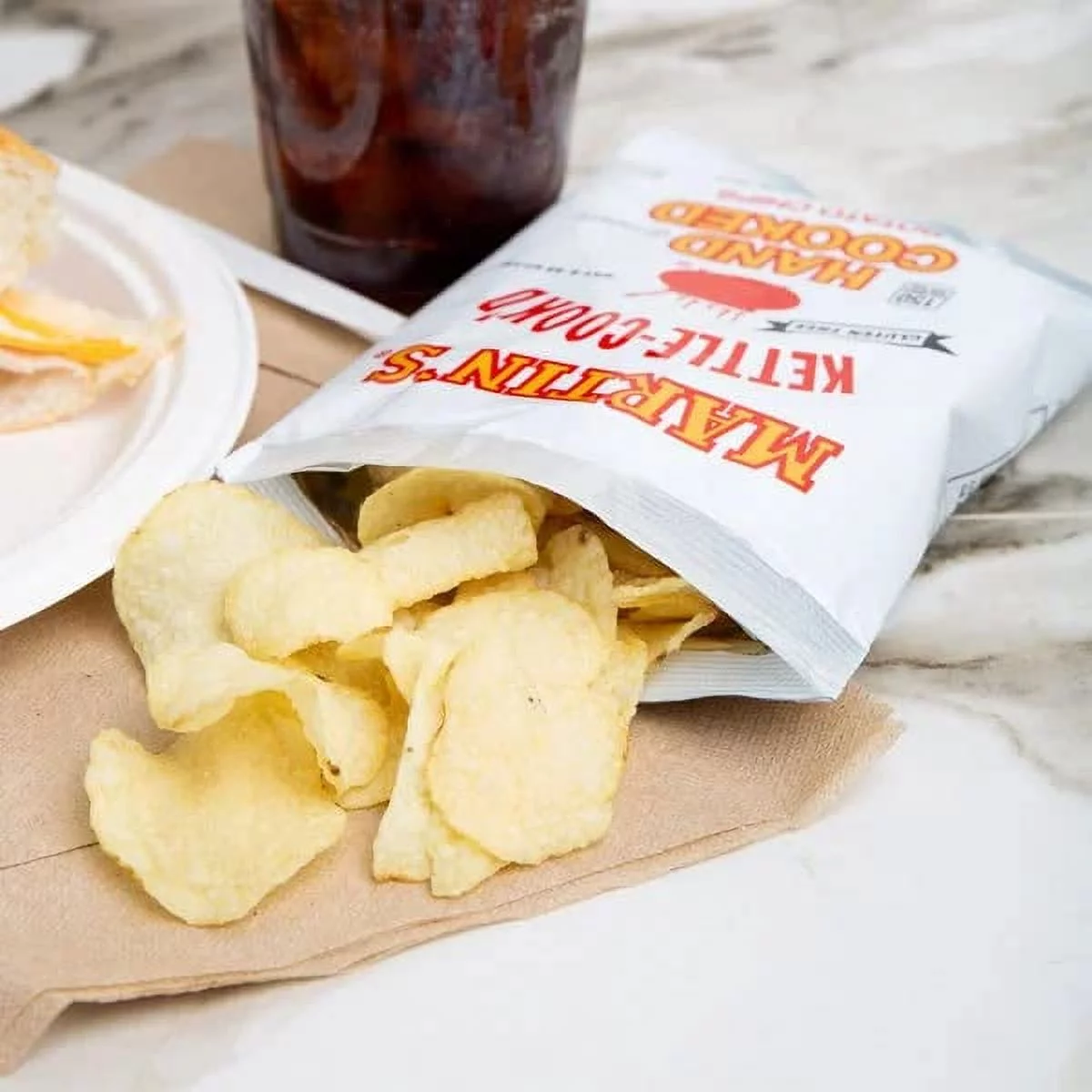 Martin's Kettle-Cook'd Hand Cooked Original Potato Chips 1 oz. Bag- 30 Bag Case Pack