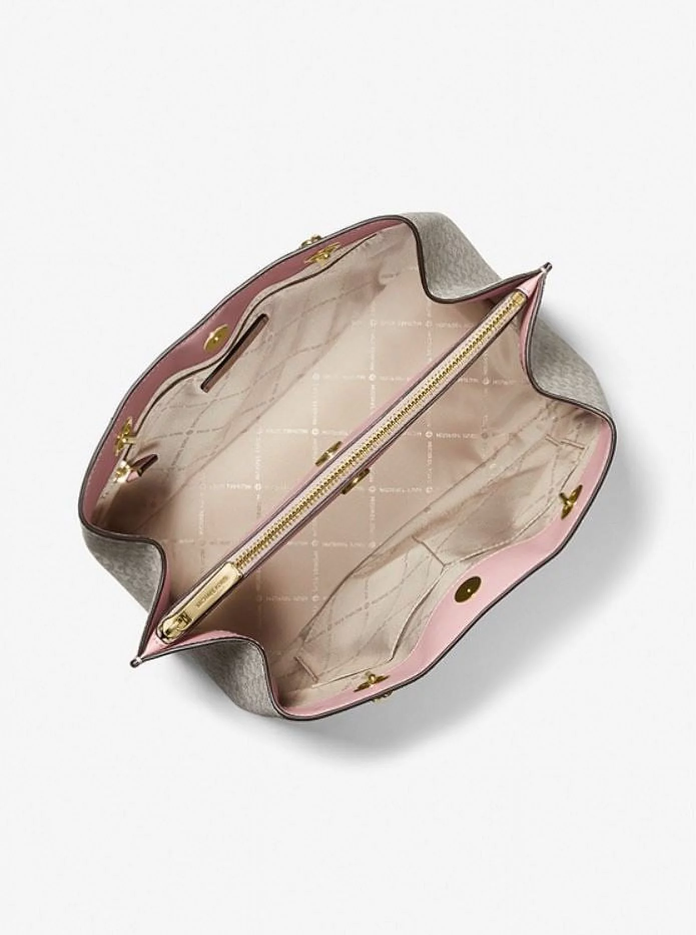 Michael Kors Womens Teagan Large Logo Shoulder Bag 35S0GXZS7B-Pwdbl (Powder Blush Multi)