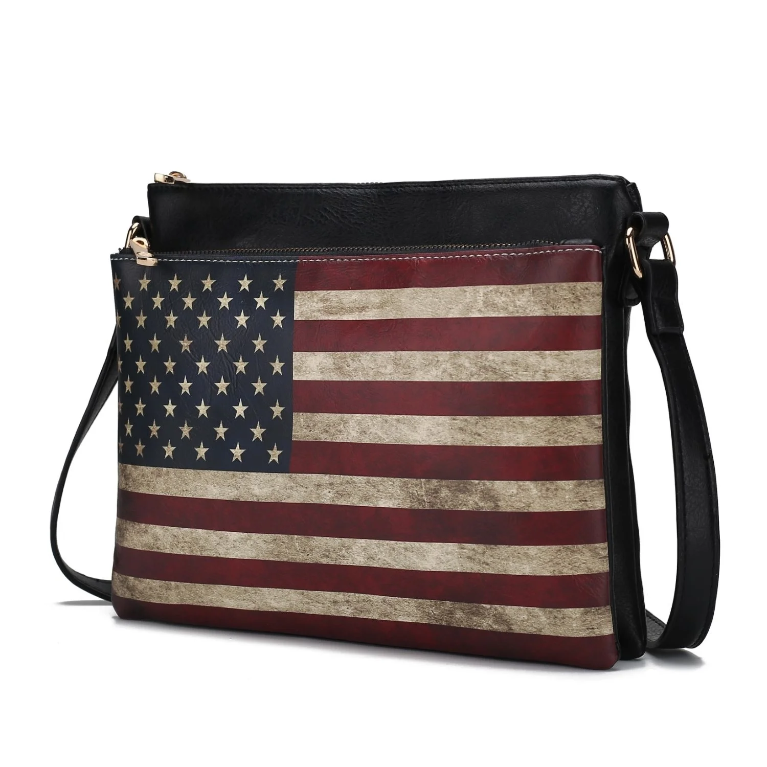 MKF Collection Madeline Printed Flag Vegan Leather Womens Crossbody Bag by Mia K