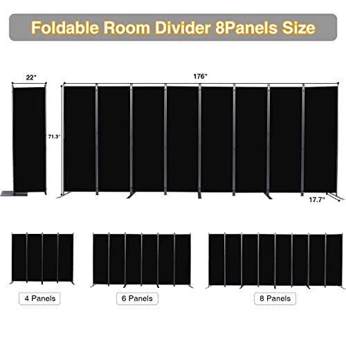 Room Divider, 4 Panel Folding Privacy Screens with Wider Feet, 6 Ft Portable Room Partition for Room Separator, Room Divider Panel 88