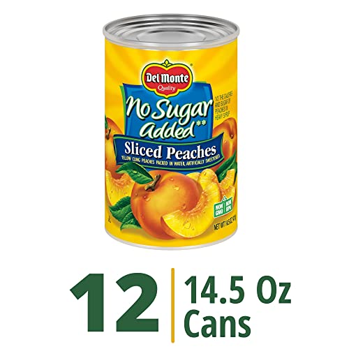 Del Monte Sliced Yellow Canned Peaches in Extra Light Syrup, 15 oz Can (Pack of 12 Cans)