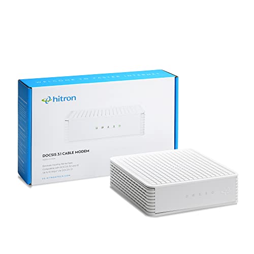 Hitron CODA56 Multi-Gigabit DOCSIS 3.1 Modem | 2.5 Gbps Max Internet Speeds | Certified with Xfinity, Charter Spectrum, Cox | 10x Faster Than DOCSIS 3.0 | 2.5 Gbps Ethernet Cable Modem ONLY