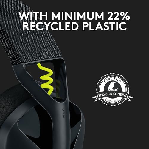 Logitech G435 LIGHTSPEED Wireless Bluetooth Gaming Headset - Lightweight, built-in mics, 18h battery, compatible with Dolby Atmos, PC, PS4, PS5, Nintendo Switch, Mobile - Black