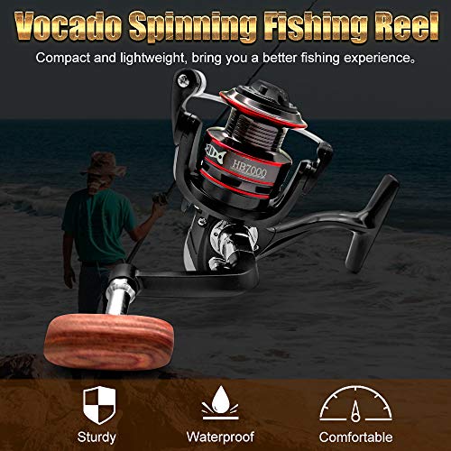 Fishing Reel, Spinning Reel, Ultralight 5.2:1 Gear Ratio, 12 Ball Bearings, 39.5LB Carbon Fiber Drag, Reversible Handle for Left and Right Retrieve, Perfect for Freshwater and Saltwater