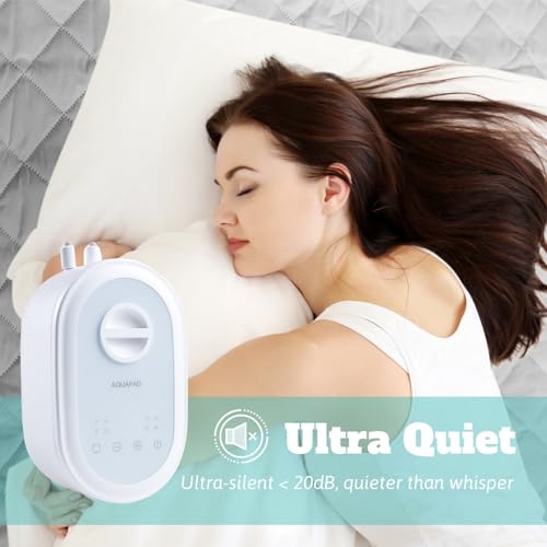 AquaPad CozyFlow Mini Water Heated Mattress Pad, 3 YR AquaCare, UL499 Tested, No Electric Wire, All Digital, AirQuiet 2.0 Technology, Smart, Smooth, Hydro Heat (Queen)