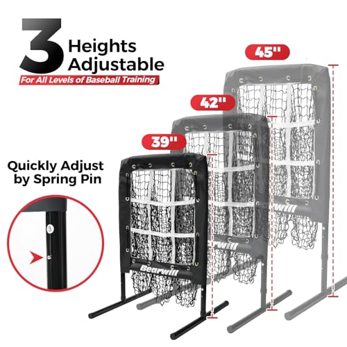 Pitching Net, 9 Hole Baseball Softball Net with Strike Zone, Adjustable Pitcher Training Equipment with Throwing Target