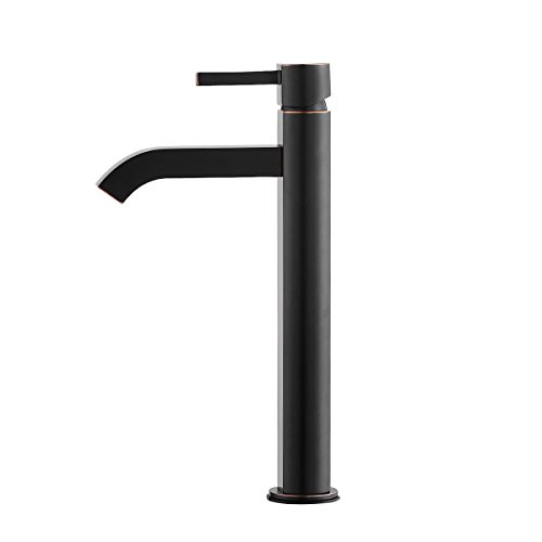 KRAUS Ramus Single Handle Vessel Sink Bathroom Faucet with Pop-Up Drain in Brushed Gold, KVF-1220BG