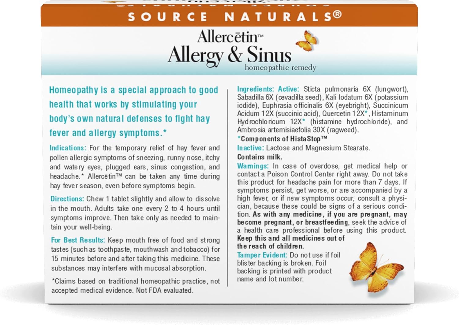 Source Naturals Allercetin, Homeopathic - 48 Tablets