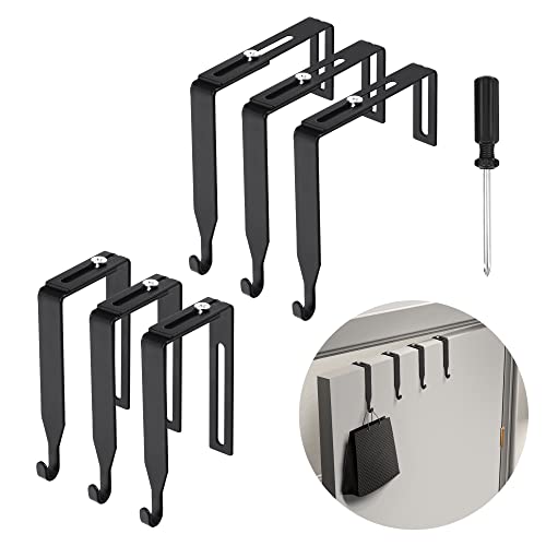 12 Pcs Adjustable Cubicle Wall Hooks Cubicle Hangers- Metal Universal Partition Hanger with Cross Screwdriver- Cubicle Accessories Over The Door Mirror Hook Fit 1.35 to 3.5 In Thick Wall Panels