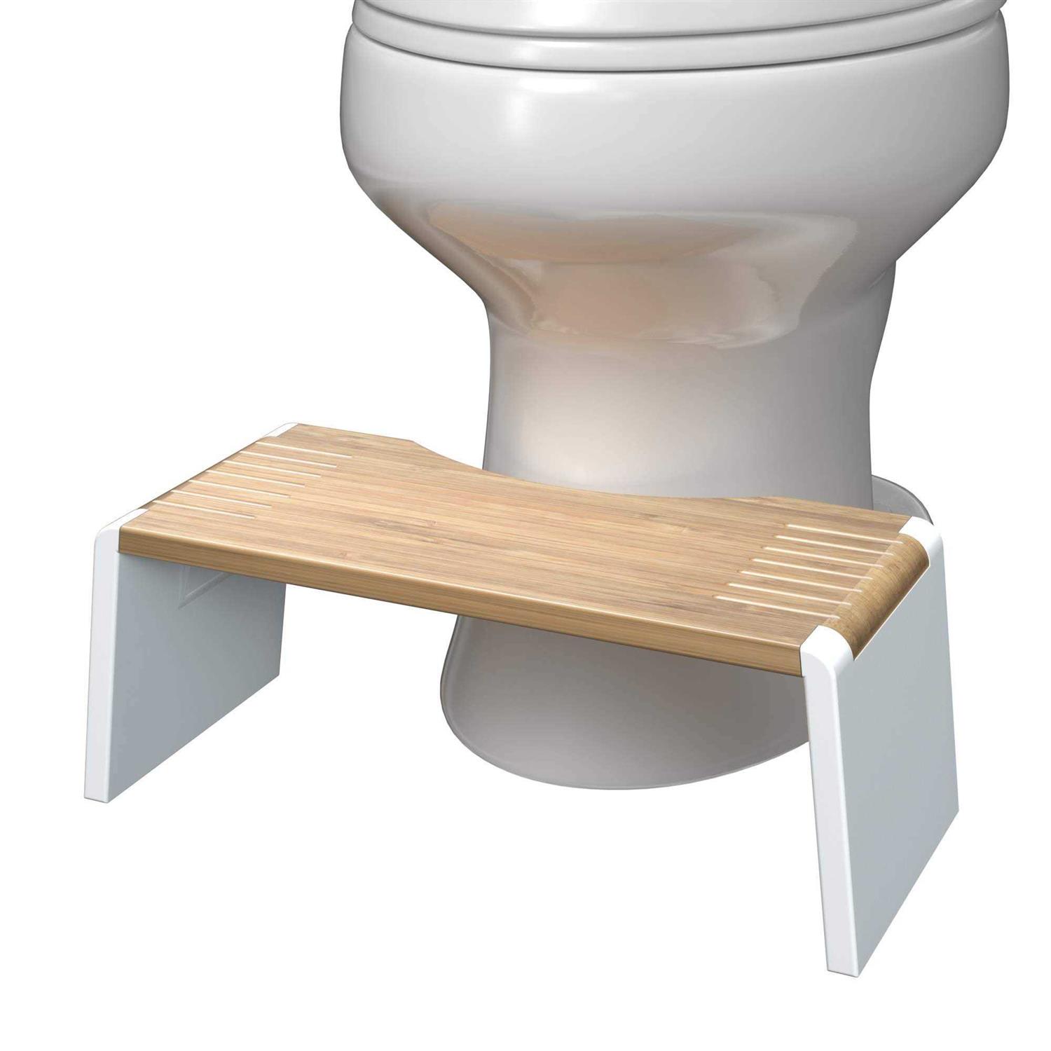 Squatty Potty Stockholm Folding Bamboo Toilet Stool 7 Collapsible, Brown and