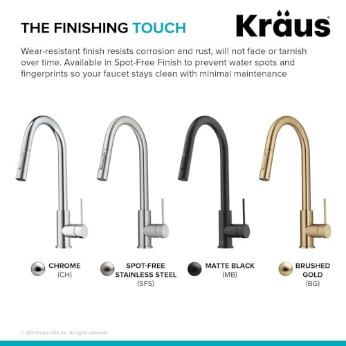KRAUS Oletto Tall Modern Single-Handle Touch Kitchen Sink Faucet with Pull Down Sprayer in Spot Free Stainless Steel, KTF-3101SFS