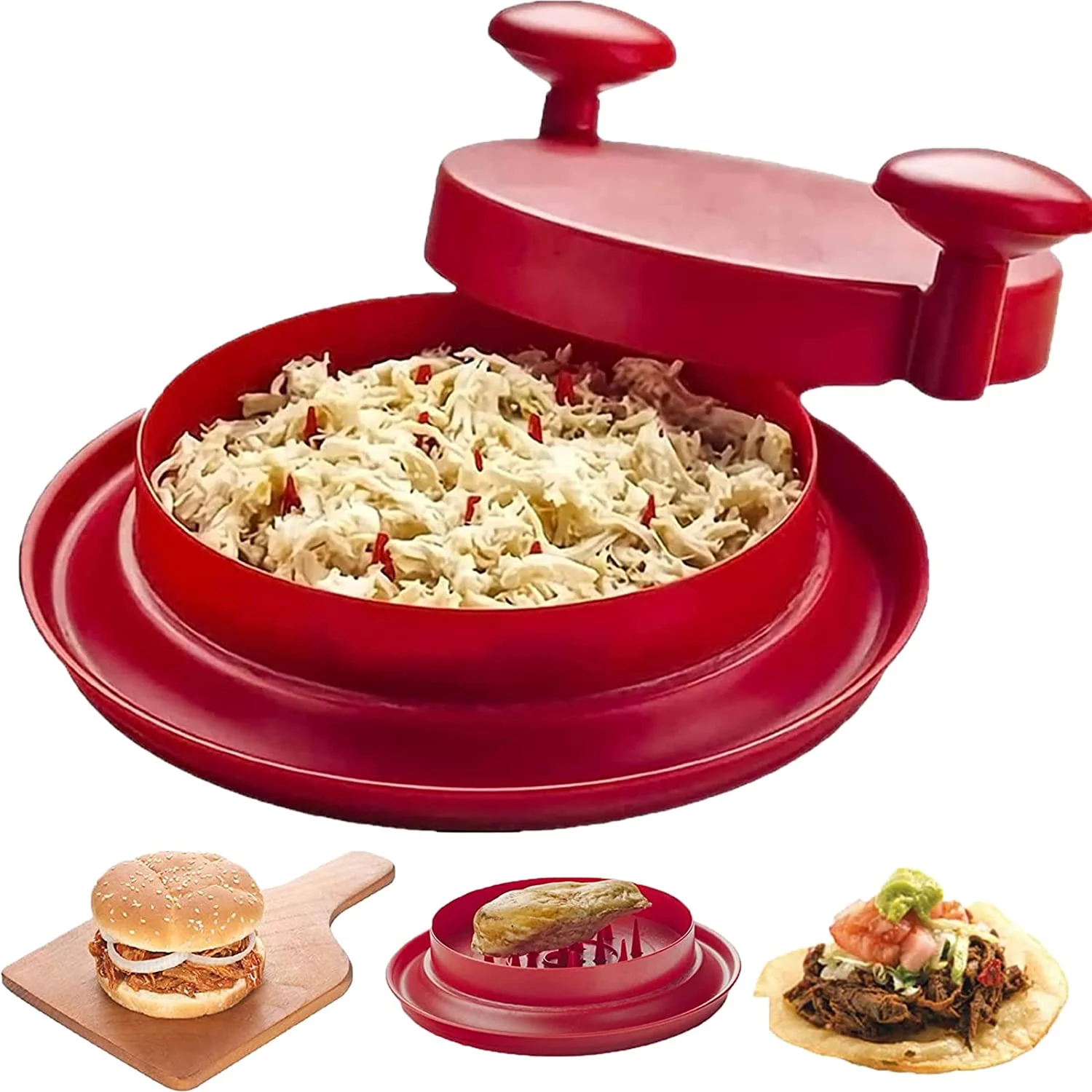 Chicken Shredder Tool with Handles and Non-Skid Base for Ground Beef Pulled Pork and Chicken 25CM/9.8inch