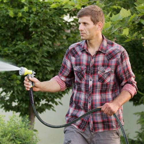 Heavy Duty Garden Hose 25ft, NON-EXPANDABLE Flexible Water Hose, Kink Resistant Lightweight Hybrid Hose, Leakproof Hose Male to Female Fittings