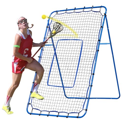 Lacrosse Rebound Net Pro, WINTHAI Lacrosse Rebounder for Backyard, Adjustable Angles Bounce Back Net with Target Strike Zone, Easy Quick Setup, Volleyball Baseball Softball and Soccer Training