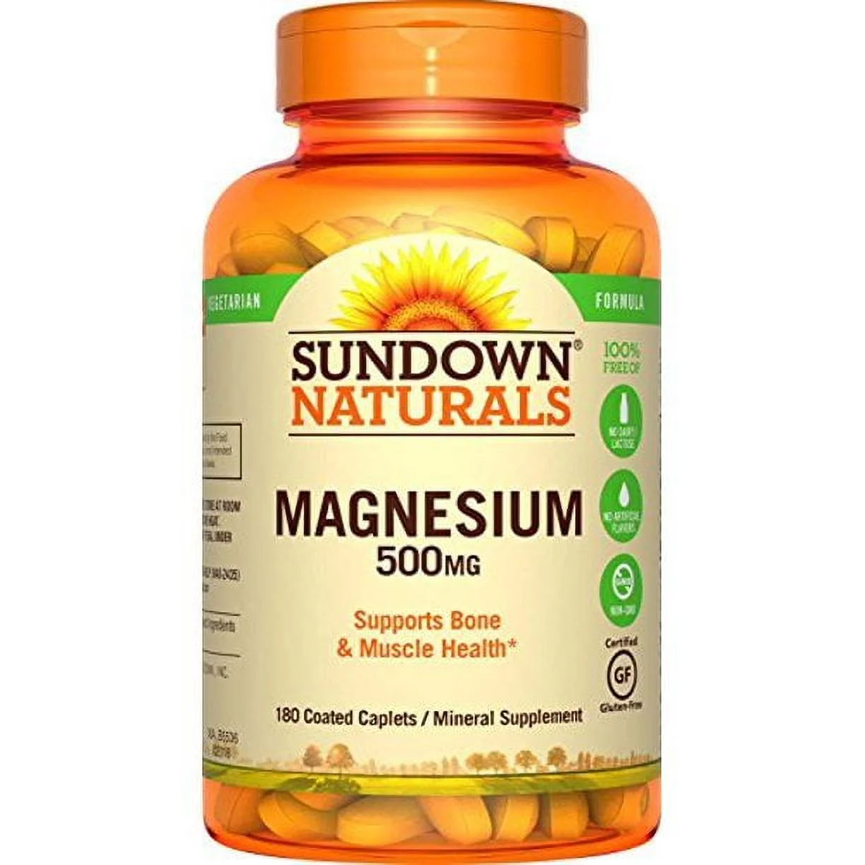 6 Pack - Sundown Naturals Magnesium 500 mg, 180 Caplets Each