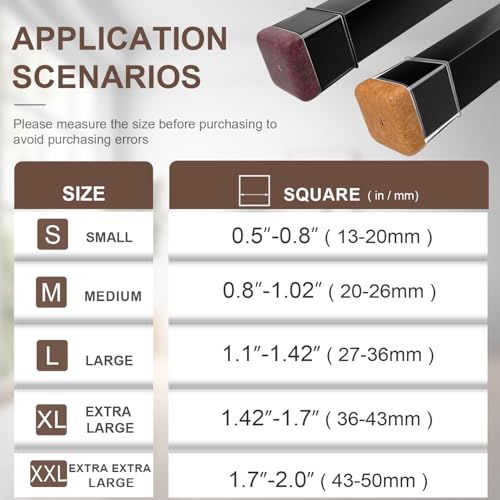 Chair Leg Floor Protectors for Hardwood Floors, Round Rubber Furniture Sliders with Felt, Silicone Furniture Leg Caps Covers