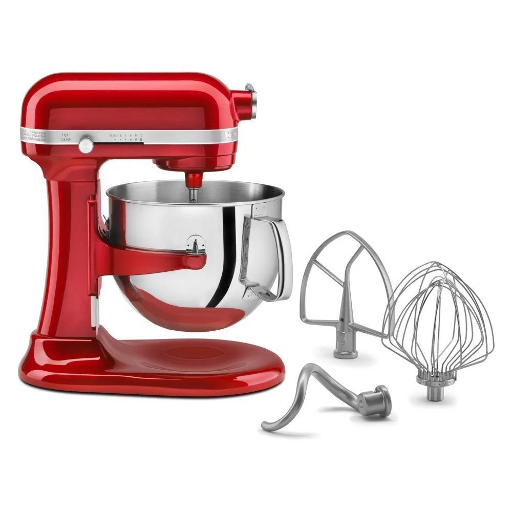 KitchenAid Professional 7-Quart Super Big Biggest Capacity Large RRKSM7581CA 7-Quart Bowl Largest Lift Stand Mixer Candy Apple Red (Certified Refurbished)