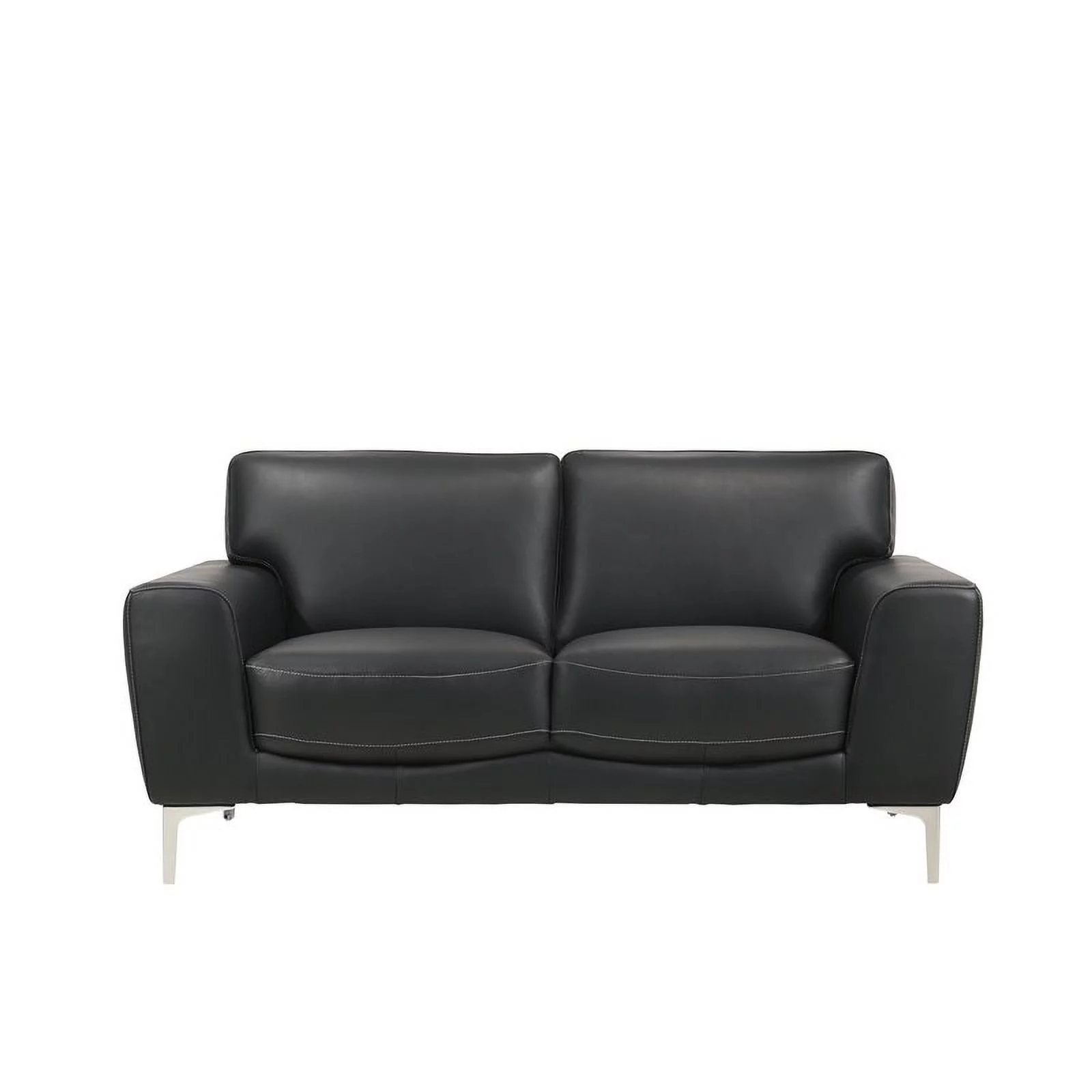 New Classic Furniture Carrara Top Grain Italian Leather Loveseat in Black