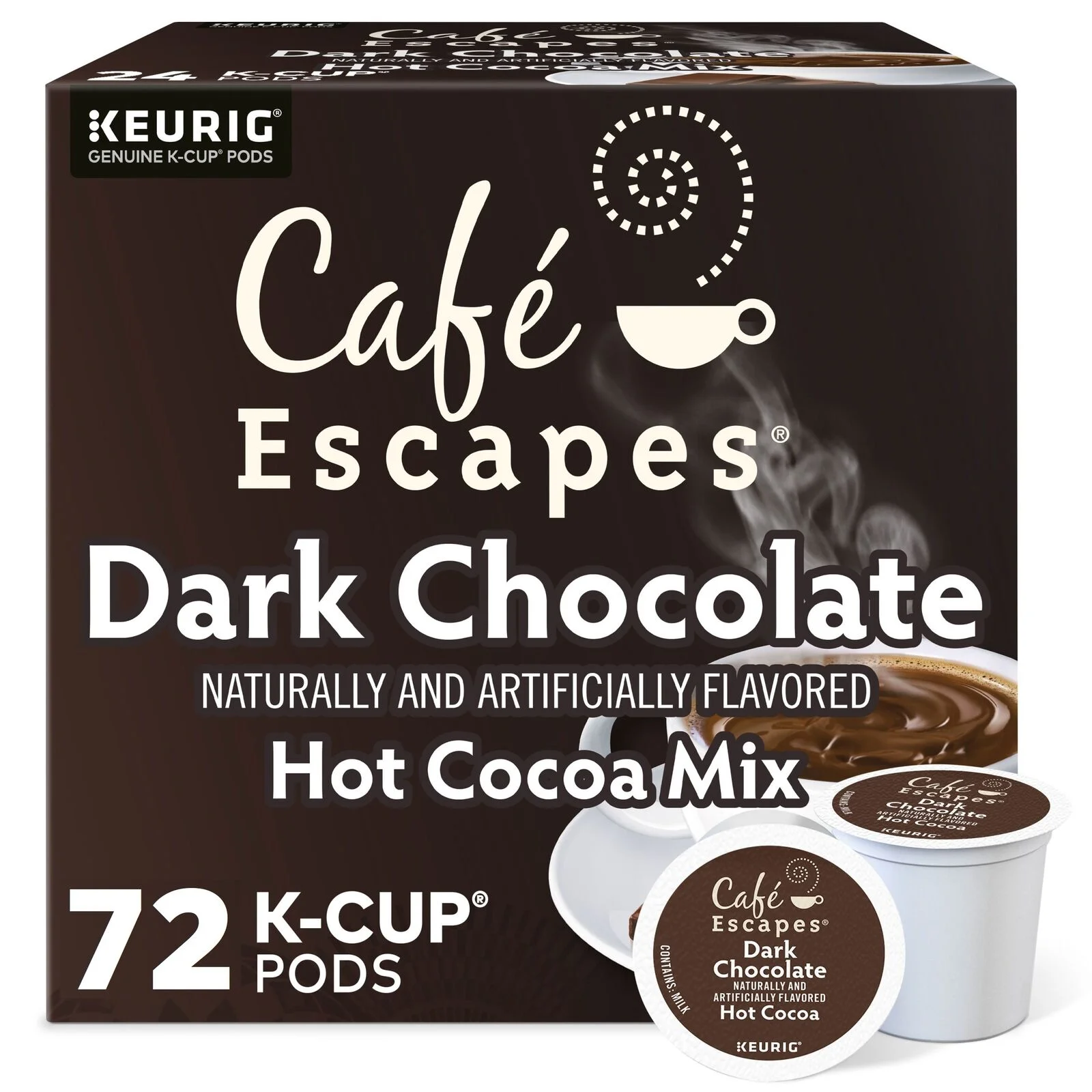 Dark Chocolate Hot Cocoa, K-Cup Pod, 72 Count