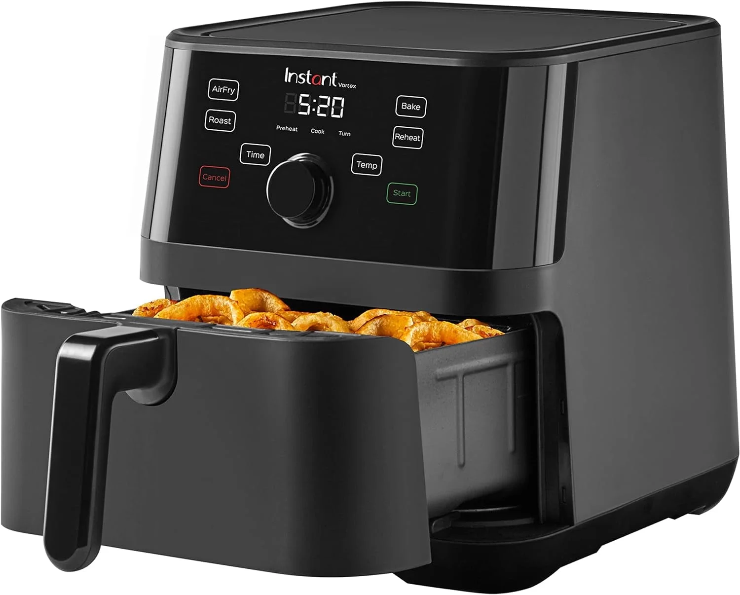 Instant Vortex 6-Quart Air Fryer Oven with Single Basket, 4-in-1 Function, Black
