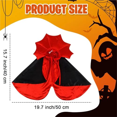 6-Piece Halloween Vampire Devil Cape Cloak Adjustable Pet Cat Cosplay Outfit Red Black