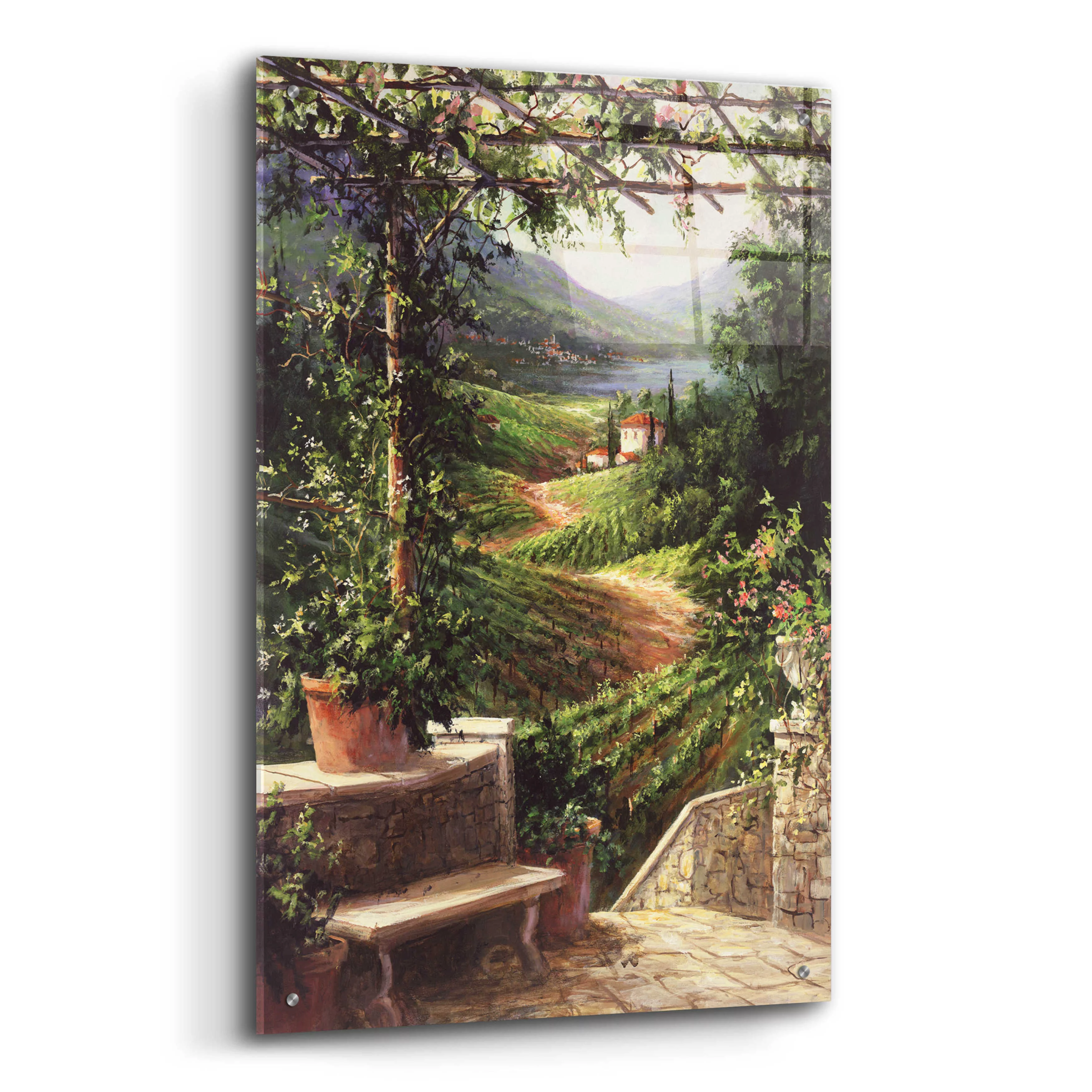 Epic Art 'Chianti Vineyard' by Art Fronckowiak, Acrylic Glass Wall Art, 24