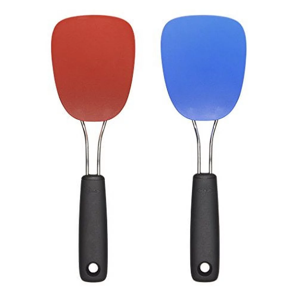 OXO 2-Piece Good Grips Nylon Flexible Turner Set, Red/Blue