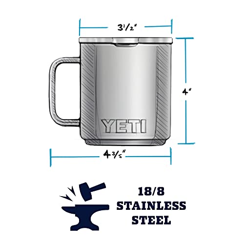 YETI Rambler 10 oz Stackable Mug, Vacuum Insulated, Stainless Steel with MagSlider Lid, Stainless
