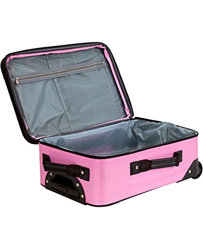 Rockland Fashion Softside Upright Luggage Set, Expandable, Pink, 2-Piece (14/19)
