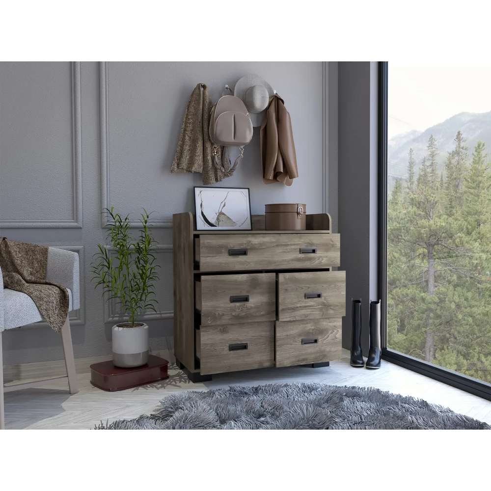 5-Drawer Dresser Dark Brown