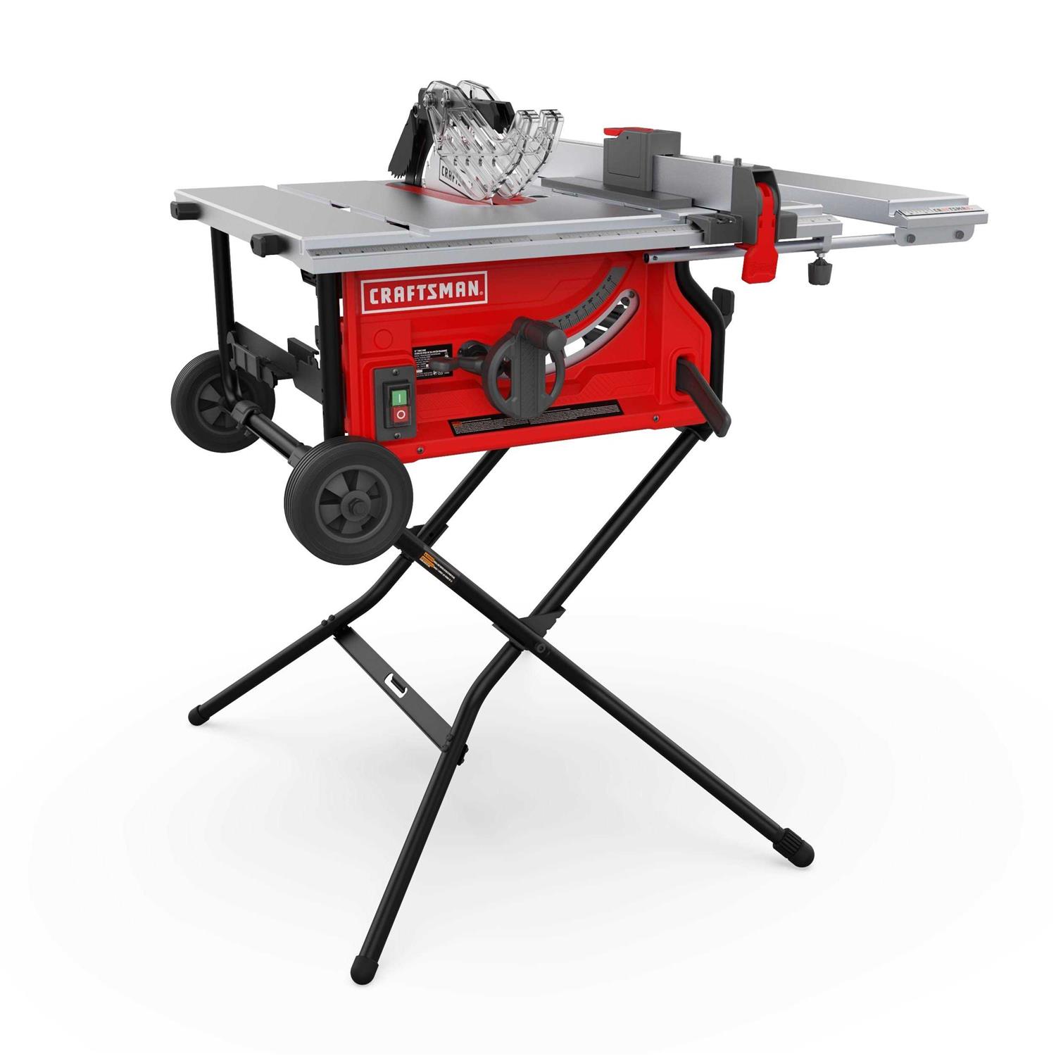 CRAFTSMAN 10-in 15-Amp Portable Benchtop Table Saw with Folding Stand CMXETAX69434506