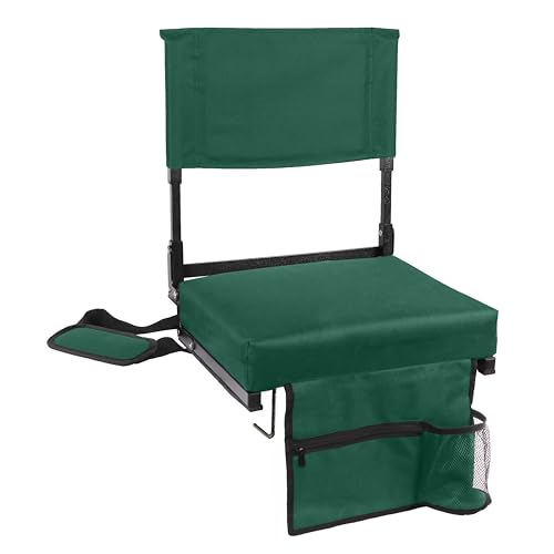Stadium Seat with Back Support Bleacher Chair with Back and Cushion High Back Includes Shoulder Strap and Cup Holder