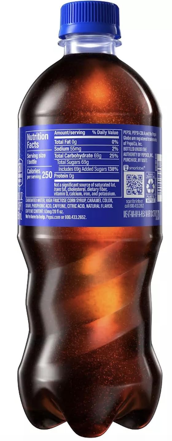 Pepsi Soda 20oz Bottles (Pack of 24)