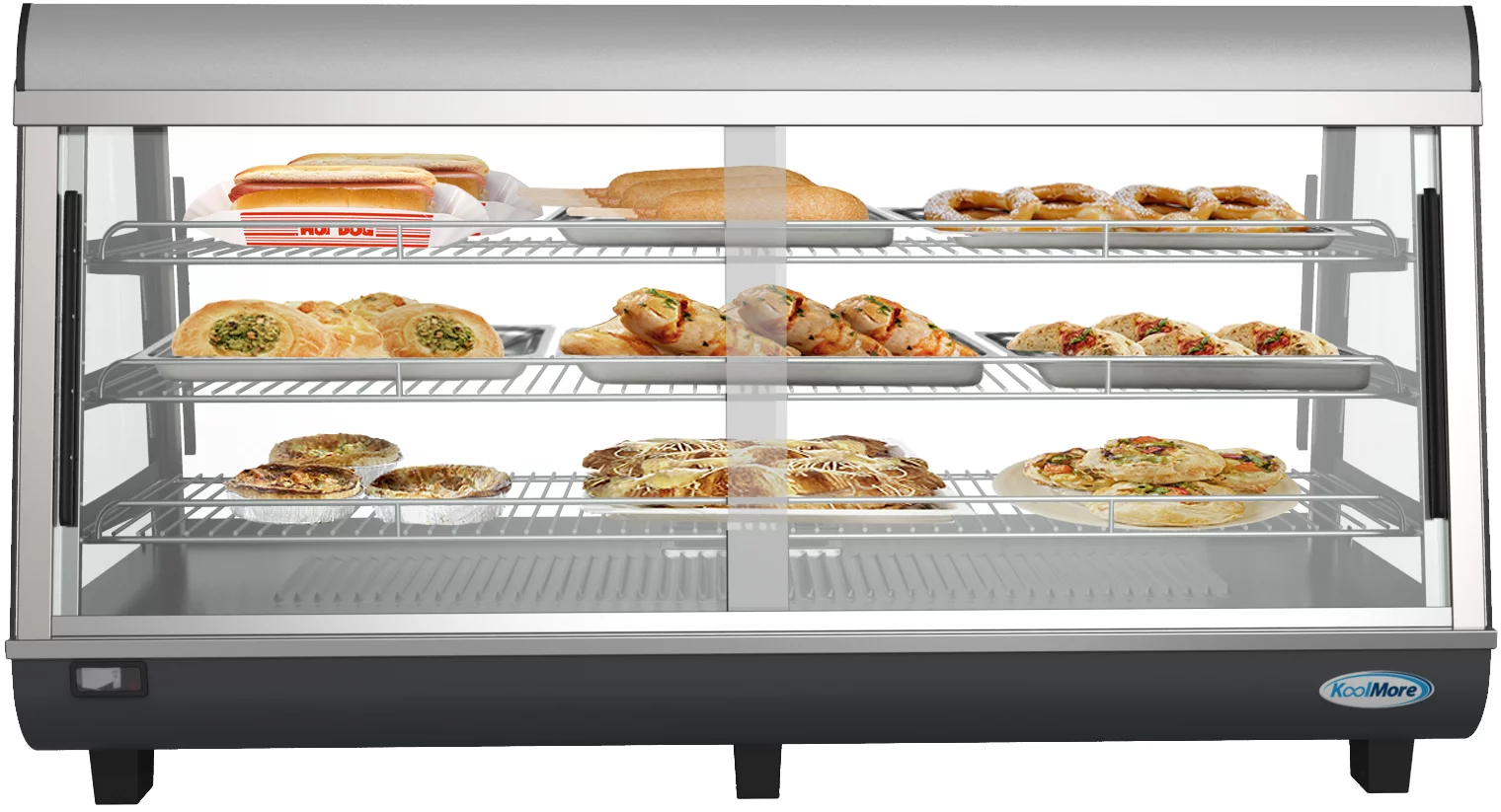 KoolMore 48 in. Glass Countertop Display Warmer, 6.5 Cu. ft.