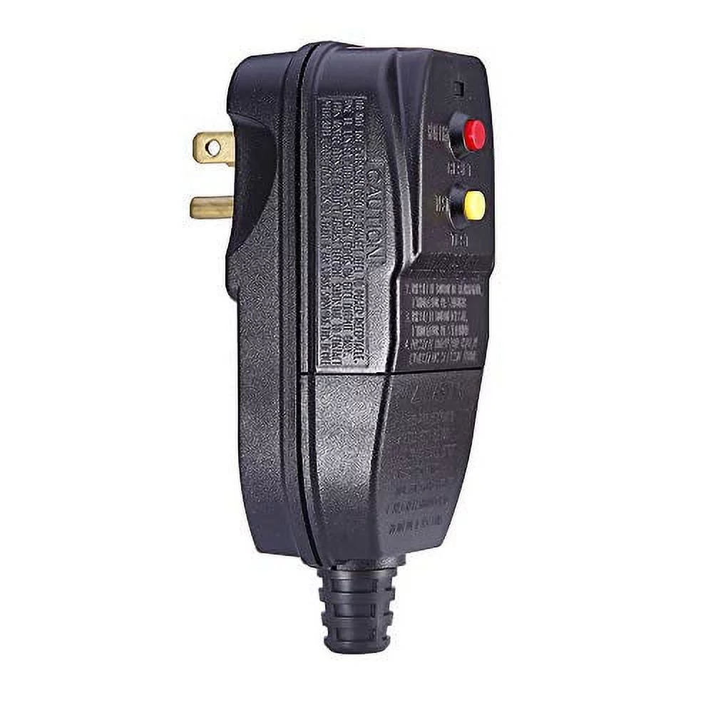 GFCI Replacement Plug for Pressure Washer Pool Pump 15Amp 3 Prong Circuit Breaker Outdoor Waterproof Auto-reset 120V