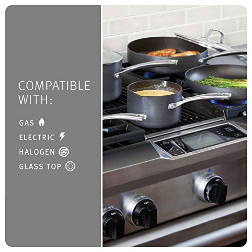 Calphalon Classic Nonstick Hard-Anodized 14-Piece Cookware Set, Grey