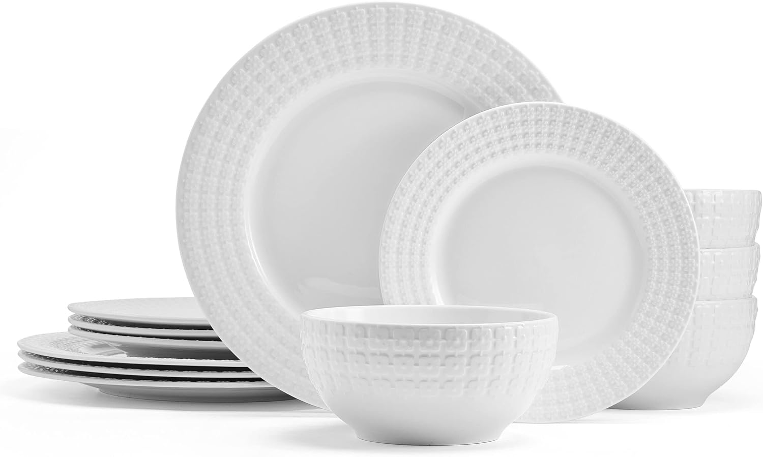 Pfaltzgraff Lexi 12 Piece Dinnerware Set, Service for 4 White