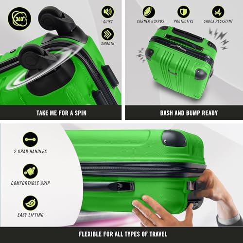 Kenneth Cole REACTION Out of Bounds Lightweight Hardshell 4-Wheel Spinner Luggage, Cobalt Blue, 20-Inch Carry On