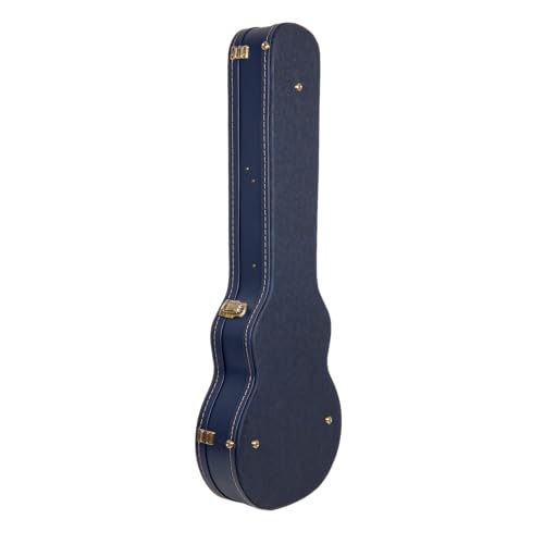 Crossrock Relief Series 335 Guitar Case for ES-335 & Semi-Hollow Electric Guitars | Carved Smoke Blue Finish, Monochrome Blue Velvet Interior, Lock – Premium Wooden Hardshell
