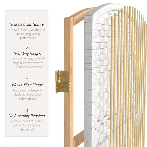 Red Lantern 7 ft. Tall Diamond Weave Dark Beige-6 Panels Room Divider