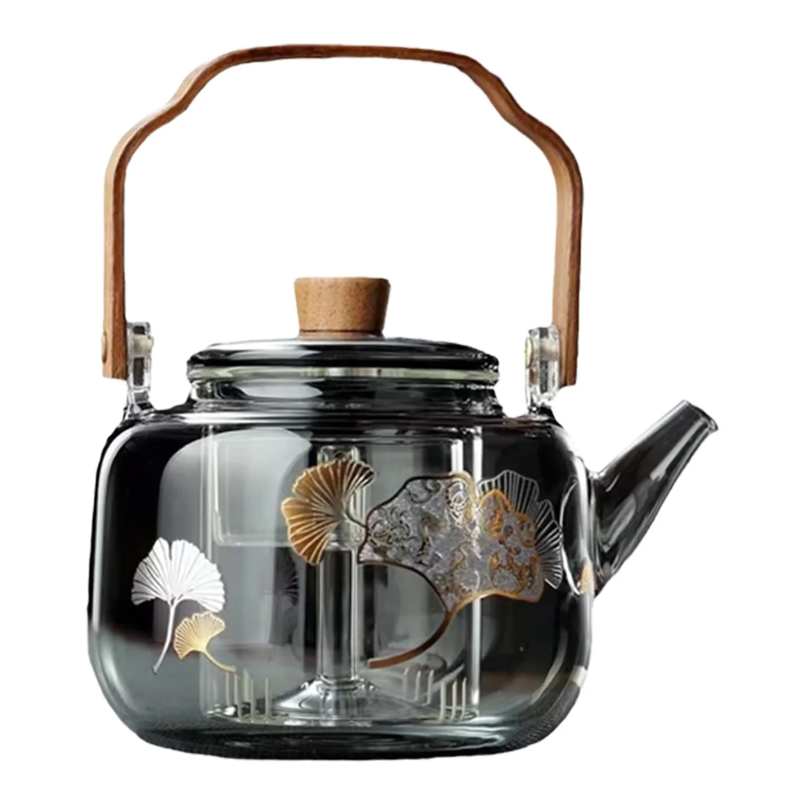 Baoblaze Glass Teapot Stovetop Safe 1000ml Hand Crafted Tea Kettle for Outdoors Family