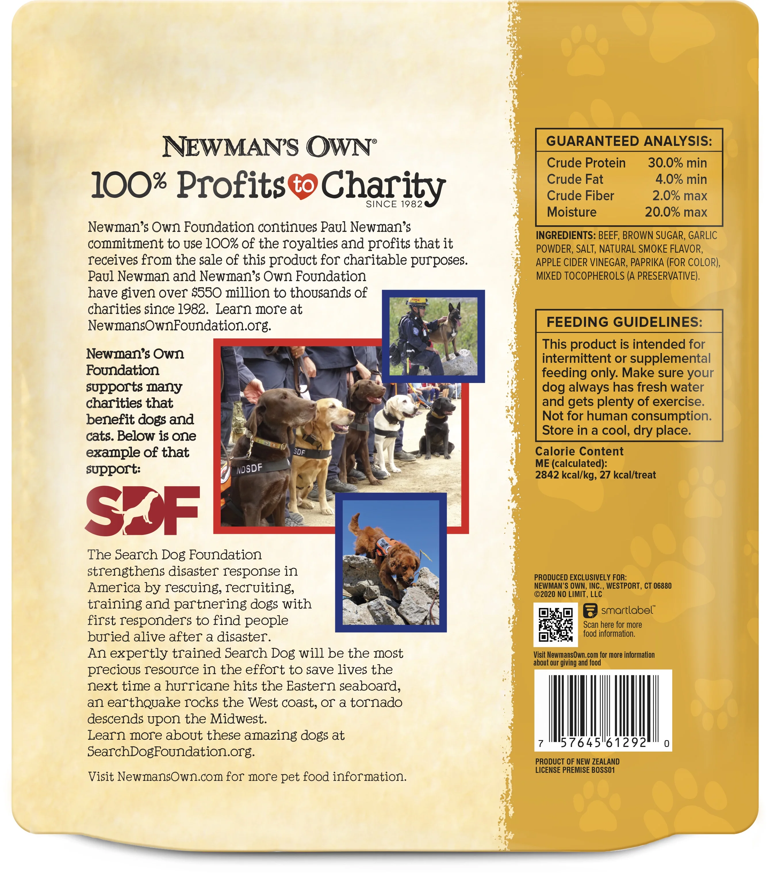 Newman's Own Original Recipe Grass Fed Beef Jerky Treats for Dogs, 14oz Re-Sealable Bag