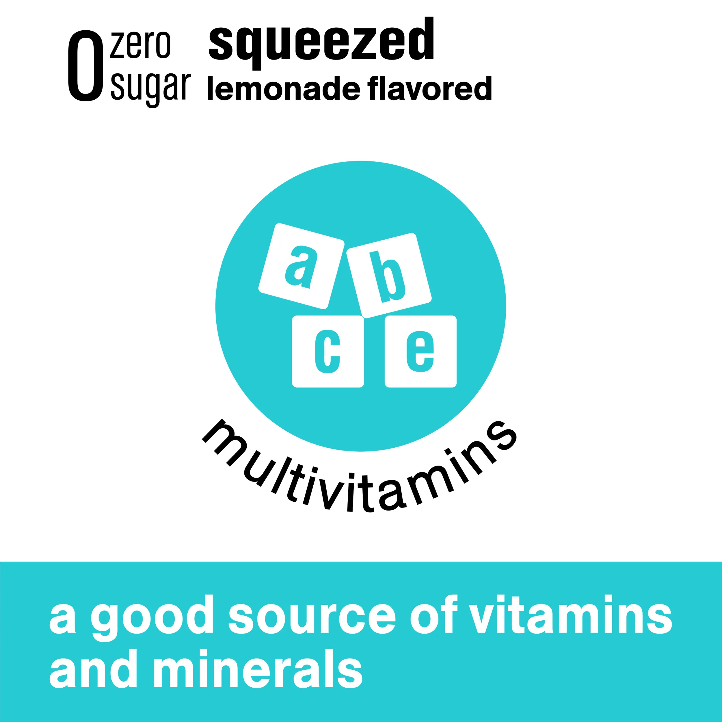 vitaminwater zero sugar squeezed, electrolyte enhanced water w/ vitamins, lemonade drinks, 20 fl oz, 12 Pack