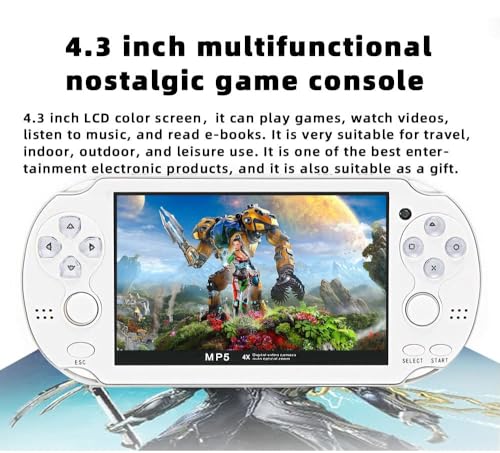 CZT Handheld Game Console 4.3 inch Double Joystick 8GB Build in 2200 Retro Game Video Game Console Arcade Multiple Emulator Mini Portable Game Player MP3/4 TV Out Gifts for Children/Men(Black)