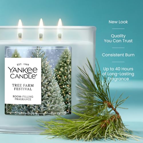 Yankee Candle Balsam & Cedar, Holiday Scented Candle, 22oz Large Jar with up to 150 Hour Burn Time, Giftable