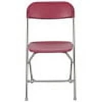 Emma + Oliver Set of 10 Red Stackable Folding Plastic Chairs - 650 LB Weight Capacity