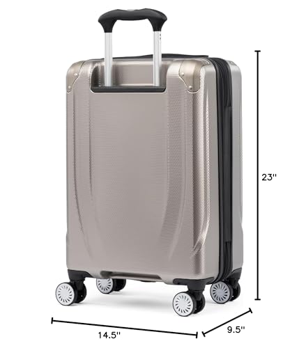 Travelpro Pathways 3 Hardside Expandable Luggage, 8 Spinner Wheels, Lightweight Hard Shell Suitcase, Carry On 21 Inch, Black Knight